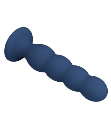 MR PLAY ANAL PLUG WITH 4 METAL BALLS AND SUCTION CUP BLUE