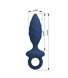 MR PLAY TEXTURED ANAL PLUG WITH RING BLUE M