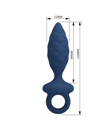 MR PLAY TEXTURED ANAL PLUG WITH RING BLUE M