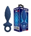 MR PLAY - TEXTURED ANAL PLUG WITH RING BLUE M