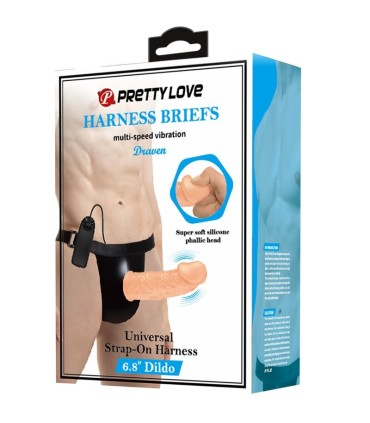 PRETTY LOVE HARNESS BRIEFS CON VIBRACION DILDO INCLUIDO