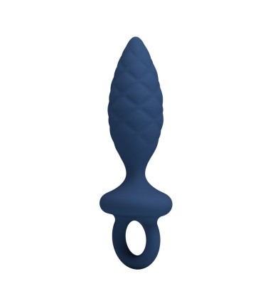 MR PLAY TEXTURED ANAL PLUG WITH RING BLUE S