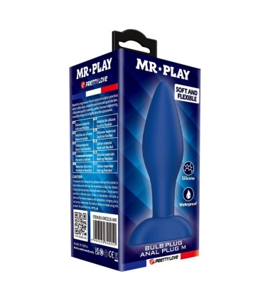 MR PLAY TAPERED SILICONE ANAL PLUG BLUE M