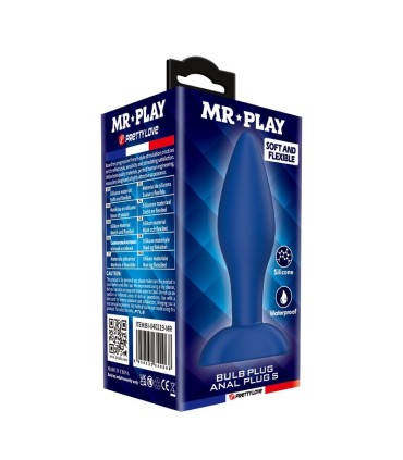 MR PLAY TAPERED SILICONE ANAL PLUG BLUE S