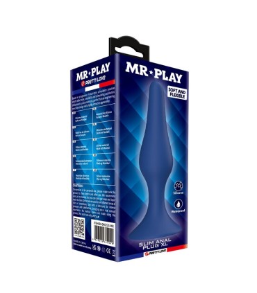 MR PLAY TAPERED SILICONE ANAL PLUG BLUE XL