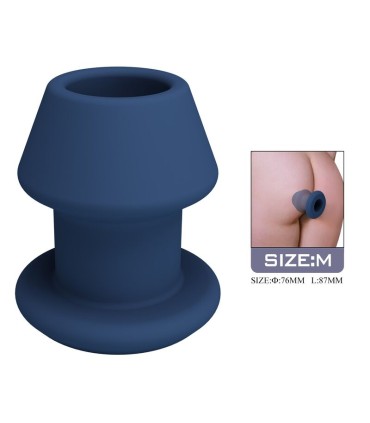 MR PLAY JACK BLUE SILICONE HOLLOW ANAL PLUG SIZE M