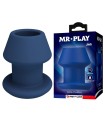 MR PLAY - JACK BLUE SILICONE HOLLOW ANAL PLUG SIZE M