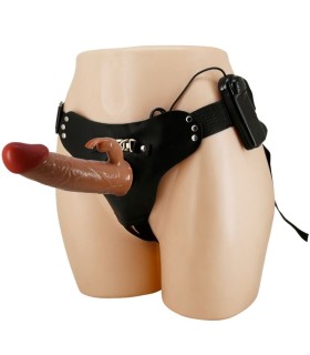 PRETTY LOVE MARION HARNESS BRIEFS UNIVERSAL CON DILDO VIBRACION 19 CM MULATO