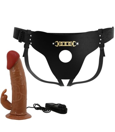 PRETTY LOVE MARION HARNESS BRIEFS UNIVERSAL CON DILDO VIBRACION 19 CM MULATO