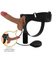 PRETTY LOVE - HARNESS BRIEFS UNIVERSAL CON DILDO VIBRACIÓN Y SQUIRTING 15.5 CM MULATO