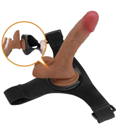 PRETTY LOVE HARNESS BRIEFS UNIVERSAL CON DILDO VIBRACION Y SQUIRTING 155 CM MULATO