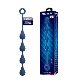 MR PLAY BLUE SILICONE ANAL BEADS SIZE M 33 CM