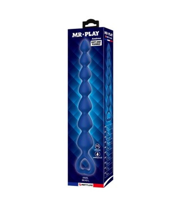 MR PLAY BLUE SILICONE ANAL BEADS ANAL PLUG 267 CM