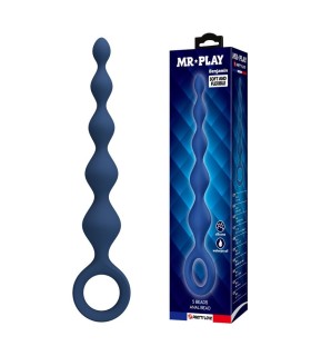 MR PLAY BLUE SILICONE ANAL BEADS ANAL PLUG 204 CM