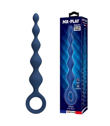 MR PLAY BLUE SILICONE ANAL BEADS ANAL PLUG 204 CM