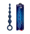MR PLAY - BLUE SILICONE ANAL BEADS & ANAL PLUG 20.4 CM