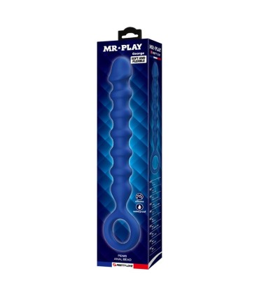 MR PLAY BLUE SILICONE ANAL BEADS ANAL PLUG O 34 CM 285 CM