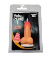 DIABLO PICANTE - VELA PENE EN FORMA DE NUMERO 0 COLOR CARNE