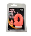 DIABLO PICANTE - VELA PENE EN FORMA DE NUMERO 0 COLOR ROSA