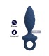 MR PLAY TEXTURED ANAL PLUG WITH RING BLUE L