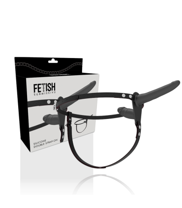 FETISH SUBMISSIVE HARNESS DOBLE PENETRACION NEGRO