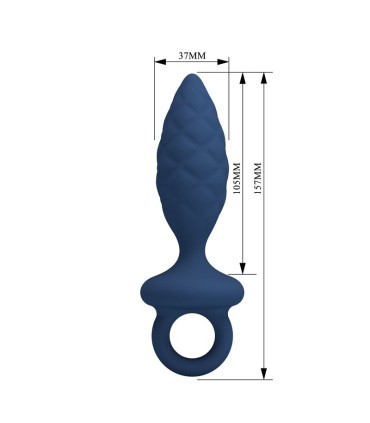 MR PLAY TEXTURED ANAL PLUG WITH RING BLUE L