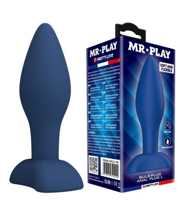 MR PLAY TAPERED SILICONE ANAL PLUG BLUE L