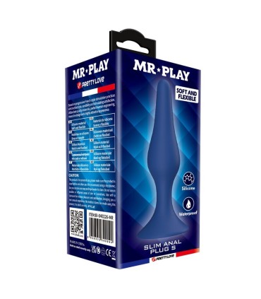 MR PLAY BLUE SILICONE SLIM ANAL PLUG SIZE S