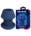 MR PLAY - JACK BLUE SILICONE HOLLOW ANAL PLUG SIZE S