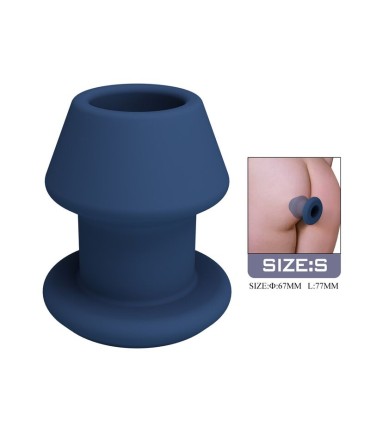 MR PLAY JACK BLUE SILICONE HOLLOW ANAL PLUG SIZE S