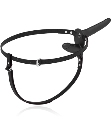FETISH SUBMISSIVE HARNESS DOBLE PENETRACION VIBRADOR NEGRO