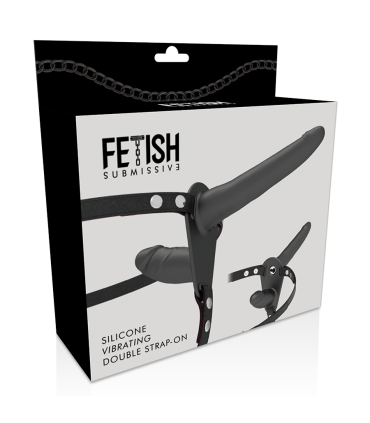 FETISH SUBMISSIVE HARNESS DOBLE PENETRACION VIBRADOR NEGRO