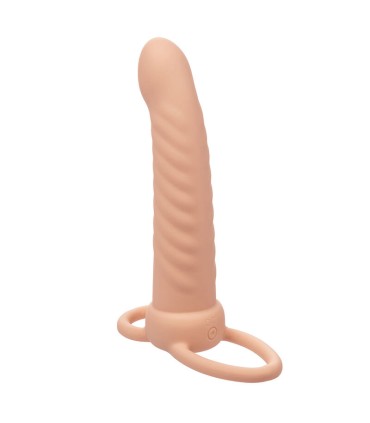 CALEXOTICS MAXX DOBLE PENETRADOR ACANALADO 10 VIBRACIONES NATURAL