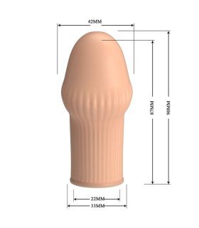 PRETTY LOVE HUEL PENIS SLEEVE GET YOUR PENIS THICKER FLESH COLOR