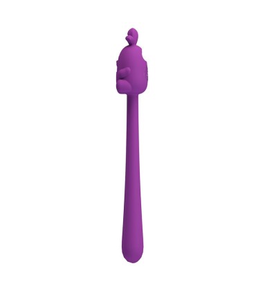 PRETTY LOVE CUTE BUNNY FLIRTING STICK FLEXIBLE VIBRATOR USB RECHARGEABLE PURPLE