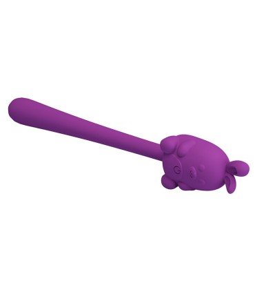 PRETTY LOVE CUTE BUNNY FLIRTING STICK FLEXIBLE VIBRATOR USB RECHARGEABLE PURPLE