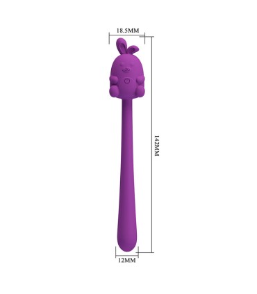 PRETTY LOVE CUTE BUNNY FLIRTING STICK FLEXIBLE VIBRATOR USB RECHARGEABLE PURPLE
