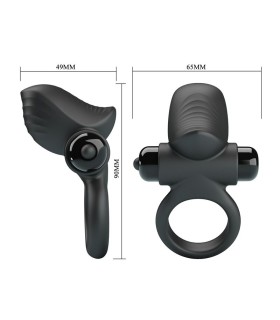 PRETTY LOVE ADRIEN VIBRATING PENIS RING 10 FUNCTIONS BLACK
