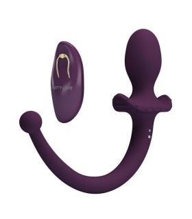 PRETTY LOVE LIOEA VIBRATING ANAL PLUG WITH TAIL 12 FUNCTIONS PURPLE REMOTE CONTROL