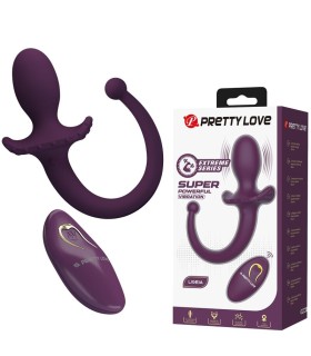 PRETTY LOVE LIOEA VIBRATING ANAL PLUG WITH TAIL 12 FUNCTIONS PURPLE REMOTE CONTROL