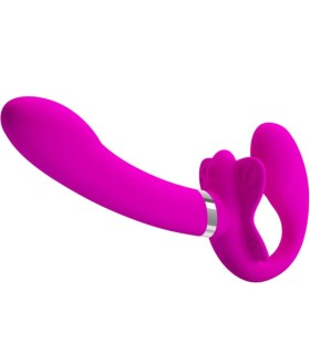 PRETTY LOVE VALERIE VIBRADOR DOBLE STRAP ON 12 VIBRACIONES MORADO