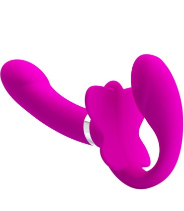 PRETTY LOVE VALERIE VIBRADOR DOBLE STRAP ON 12 VIBRACIONES MORADO