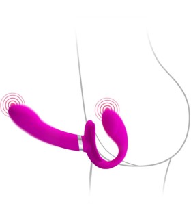 PRETTY LOVE VALERIE VIBRADOR DOBLE STRAP ON 12 VIBRACIONES MORADO