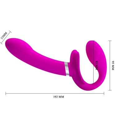PRETTY LOVE VALERIE VIBRADOR DOBLE STRAP ON 12 VIBRACIONES MORADO