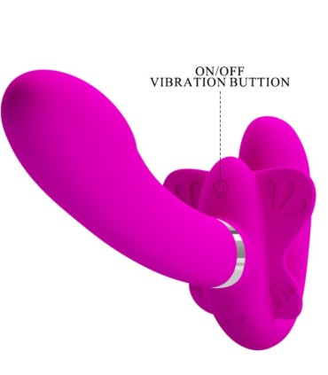 PRETTY LOVE VALERIE VIBRADOR DOBLE STRAP ON 12 VIBRACIONES MORADO