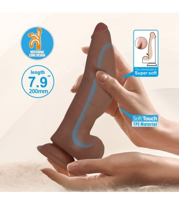 PRETTY LOVE CUTHBERT REALISTIC FLEXIBLE DILDO 20 CM O 5 CM TPE BROWN
