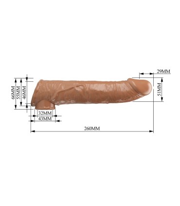 PRETTY LOVE ADJUSTABLE PENIS EXTENSION SLEEVE 26 CM O 4 CM NATURAL