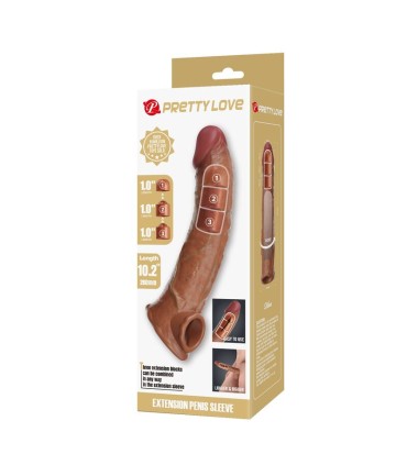 PRETTY LOVE ADJUSTABLE PENIS EXTENSION SLEEVE 26 CM O 4 CM NATURAL
