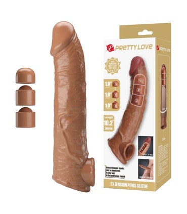 PRETTY LOVE ADJUSTABLE PENIS EXTENSION SLEEVE 26 CM O 4 CM NATURAL
