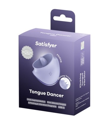 SATISFYER TONGUE DANCER CLITORAL STIMULATOR WITH VIBRATION AND PULSATIONS LILAC